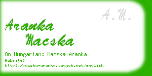 aranka macska business card